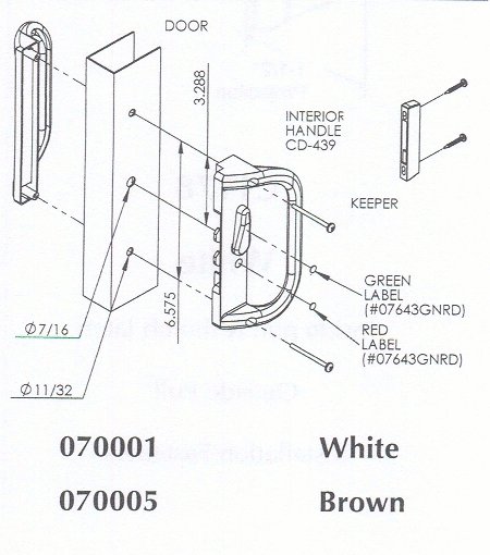 Sliding Patio Door Handles Replacing Surface Mount Handles