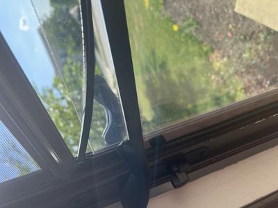 Pella storm door sash frame coming apart